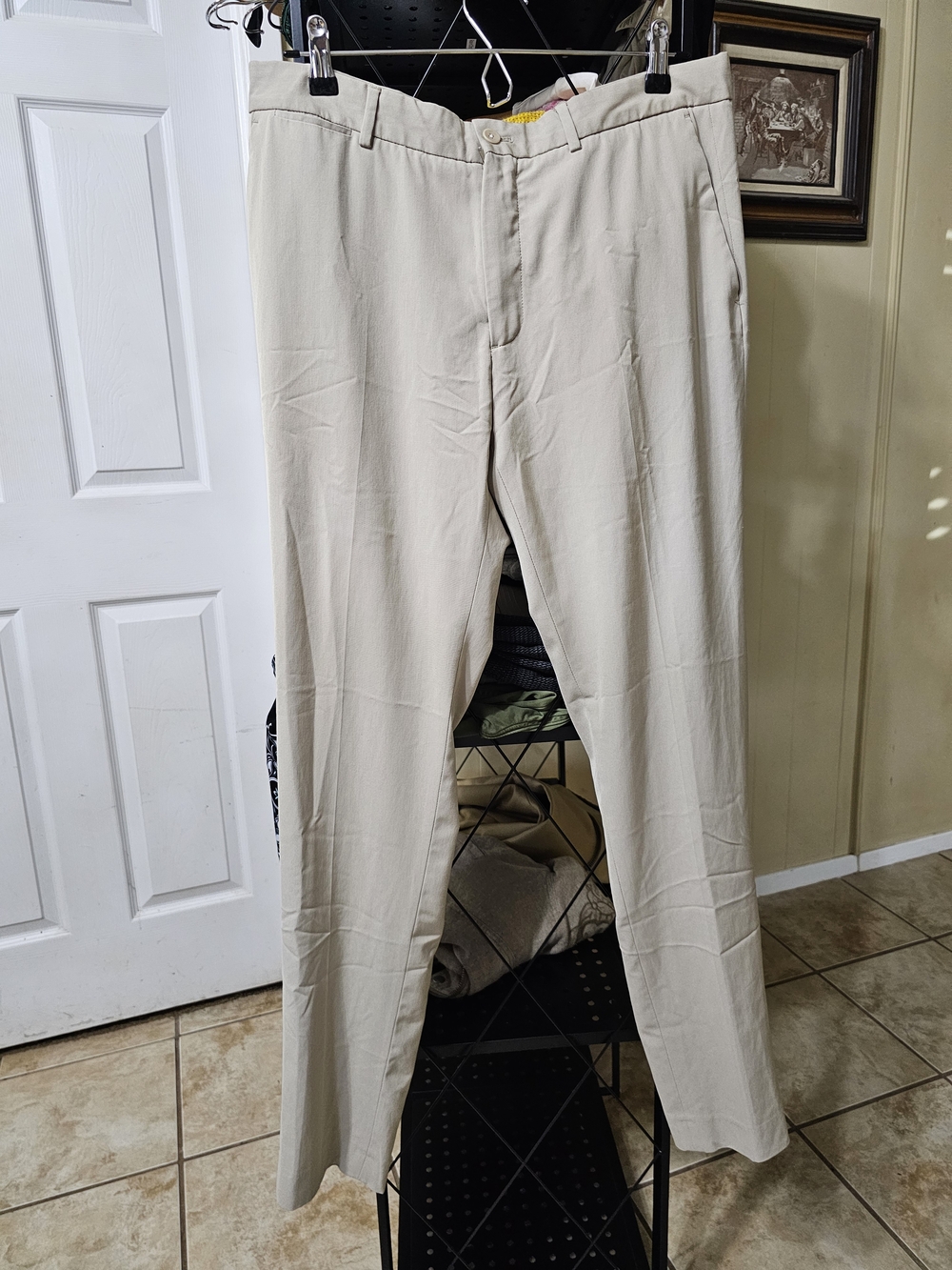 Zara Light Beige Straight-Leg Trousers